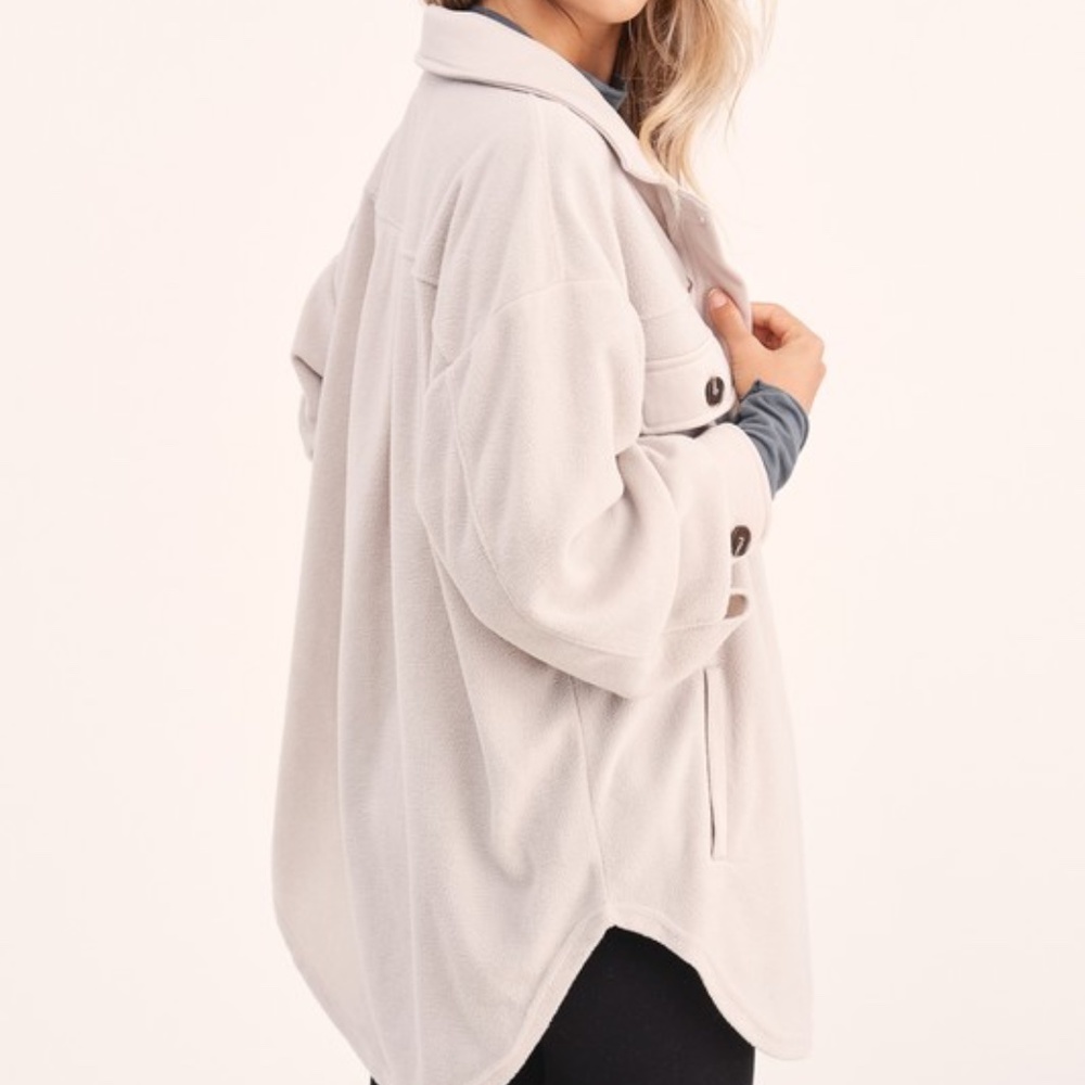 NWT Lightweight Fleece Shacket Shirt Jacket - Picture 4 of 7